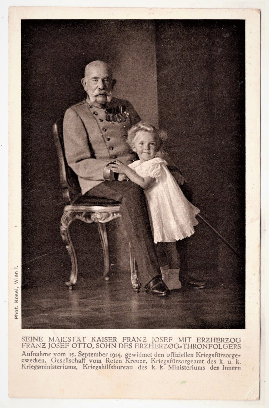 Cartolina antica Francesco Giuseppe - Franz Josef con il principino Otto - Croce Rossa Nr. 12