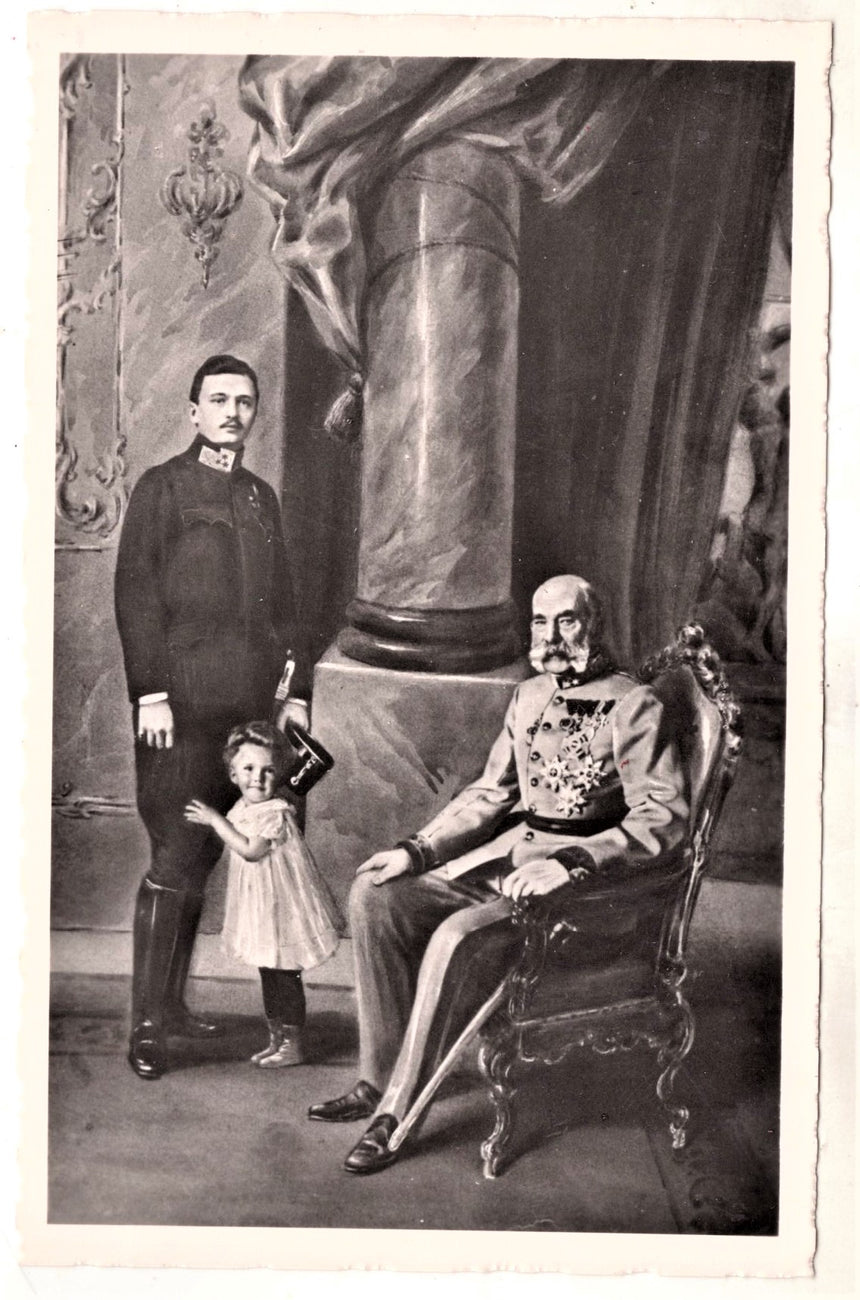 Cartolina antica Francesco Giuseppe - Carlo Francesco Giuseppe e figlio