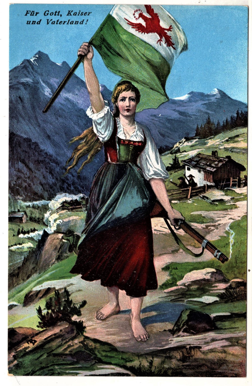 Cartolina antica Cartolina politica Sudtirol - Fur Gott Keiser und Vaterland!