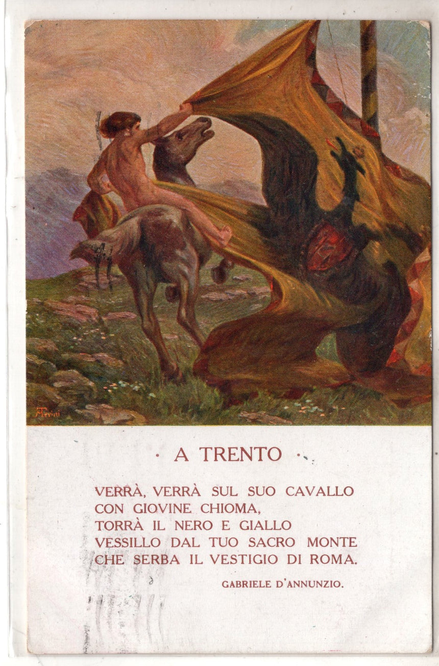 Cartolina antica Cartolina propaganda italiana a Trento