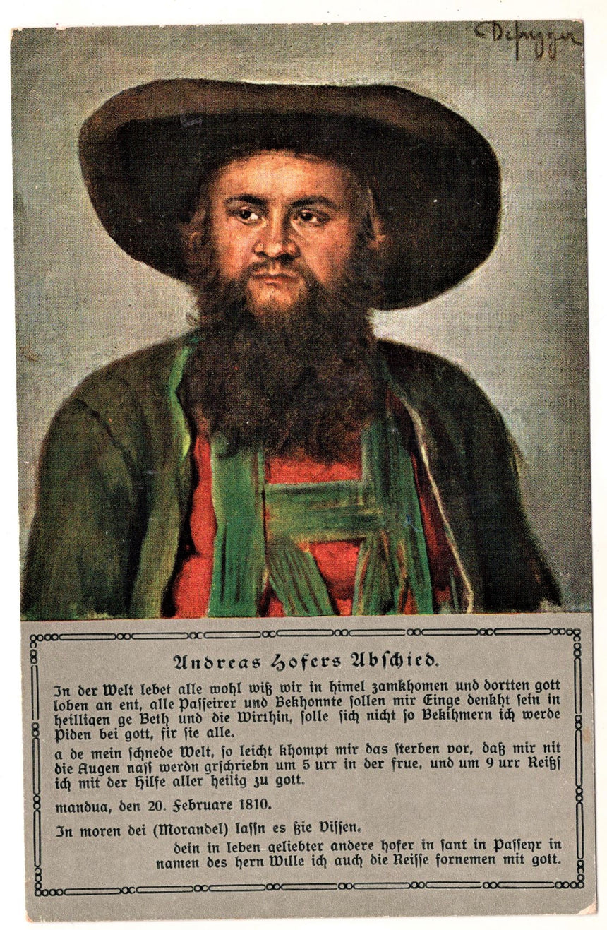 Cartolina antica Cartolina politica Sudtirol - Andreas Hofer