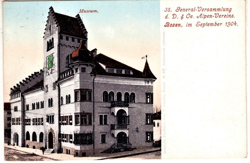 Cartolina antica Bolzano - Il museo civico