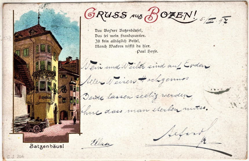 Cartolina antica Bolzano - Batzenhäusl