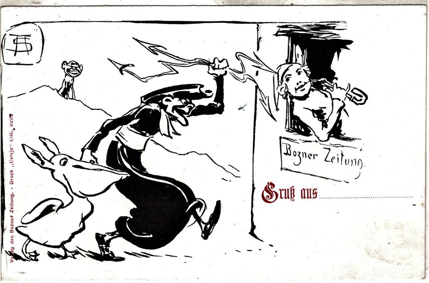 Cartolina antica Gruss aus Bozen disegno di Albert Stolz