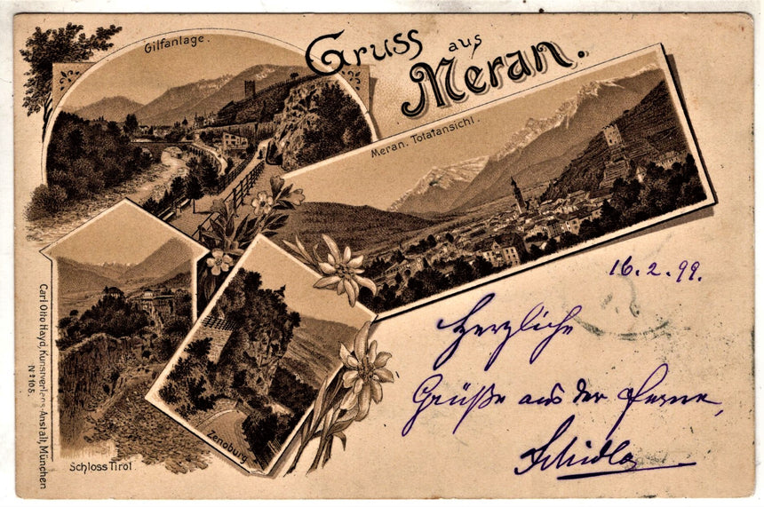 Cartolina antica Gruss aus Meran