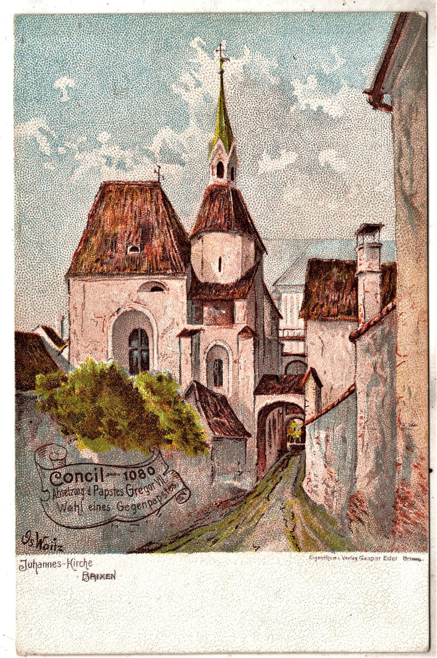 Cartolina antica Brixen Johannes Kirche