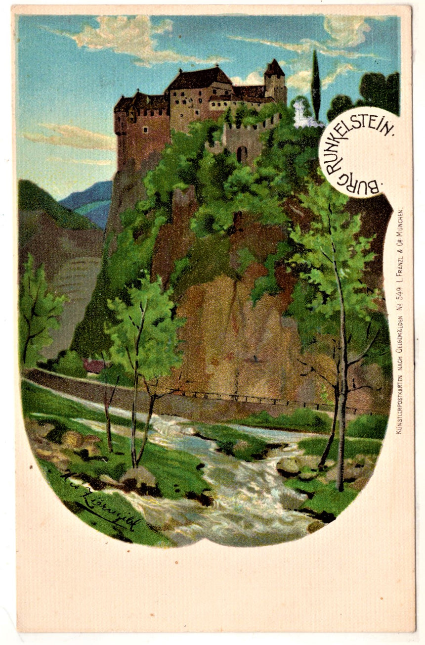Cartolina antica Bozen burg Runkelstein