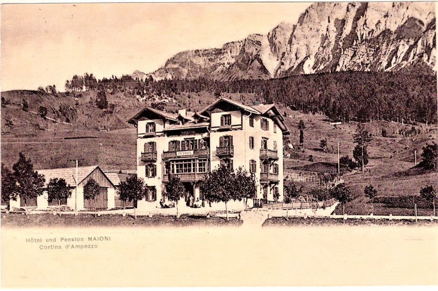 Cartolina antica Hotel und Pension Maioni Cortina