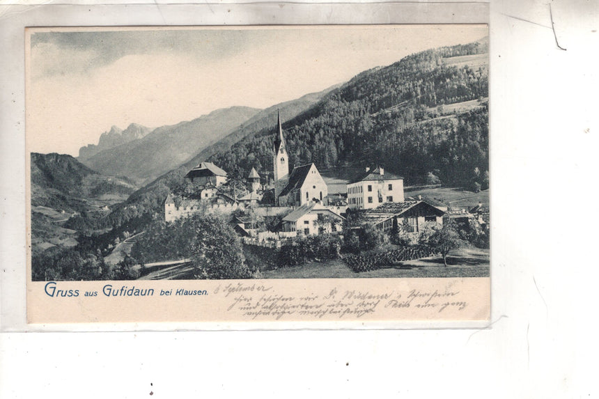 Cartolina antica Sudtirol Gruss aus Gufidaun bei Klausen