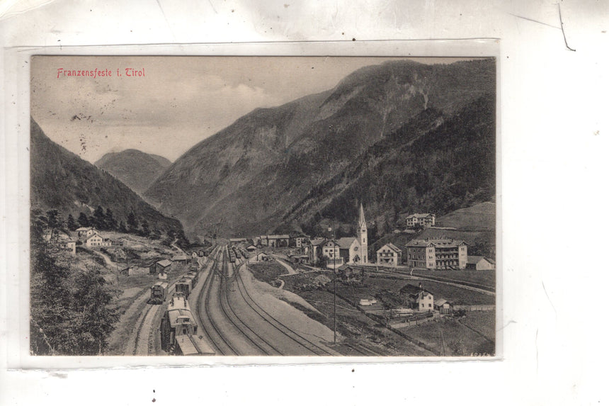 Cartolina antica Sudtirol Franzensfeste Fortezza la stazione
