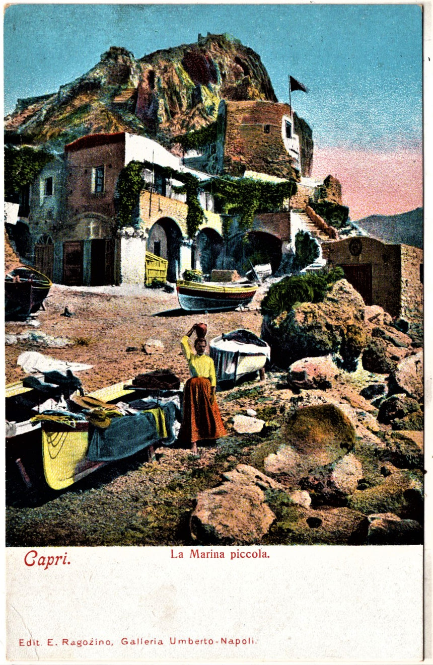 Cartolina antica Capri la marina piccola