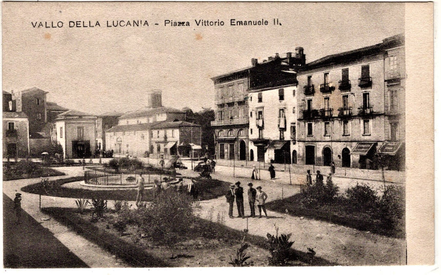 Cartolina antica Vallo della Lucania piazza V. Emanuele II Salerno