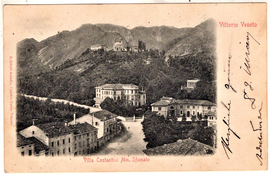 Cartolina antica Vittorio Veneto villa Costantini