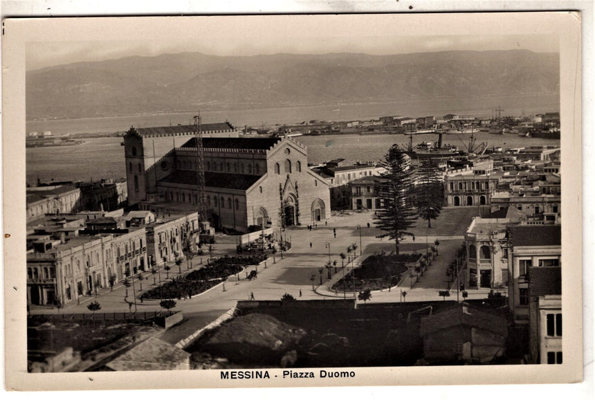 Cartolina antica Messina piazza Duomo