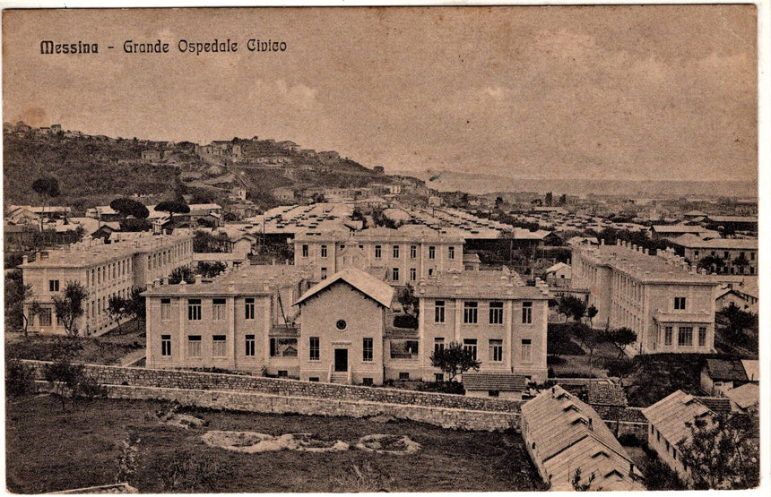 Cartolina antica Messina il grande ospedale civico