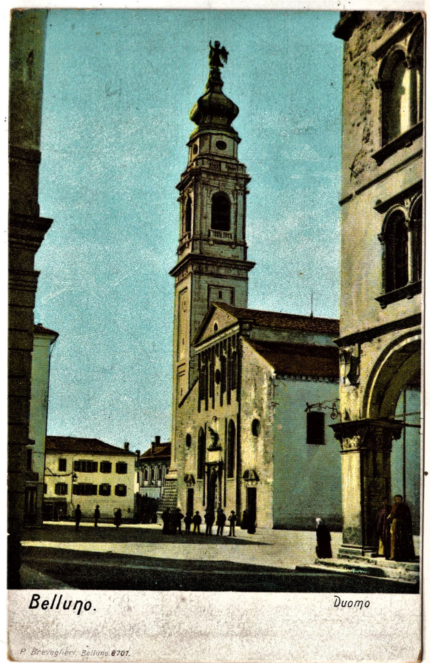 Cartolina antica Belluno il Duomo