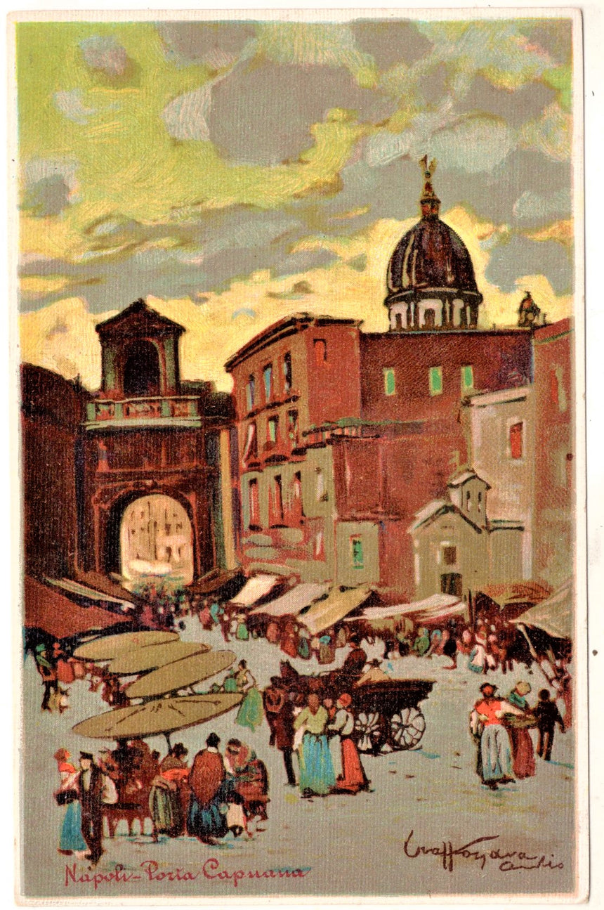 Cartolina antica Napoli Porta Capuana