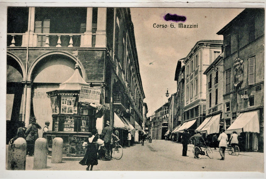 Cartolina antica Faenza corso G. Mazzini
