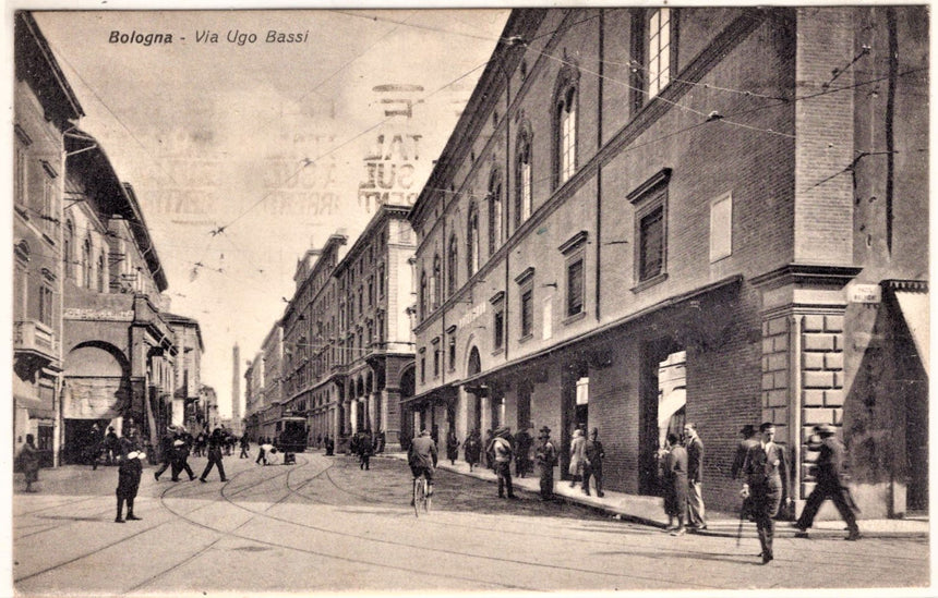 Cartolina antica Bologna via Ugo Bassi