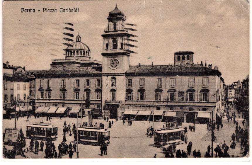 Cartolina antica Parma piazza Garibaldi