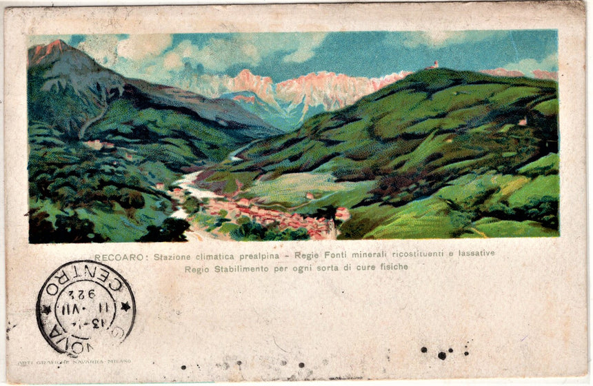 Cartolina antica Recoaro panorama