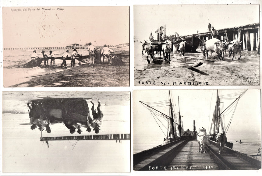 Cartolina antica Forte dei Marmi foto riproduzioni studio fotografico Fabbroni