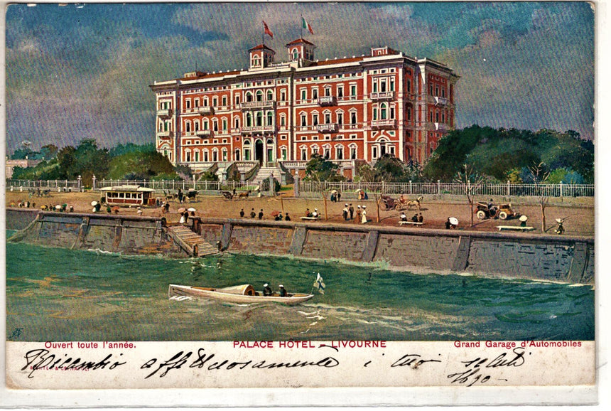 Cartolina antica Livorno Palace Hotel