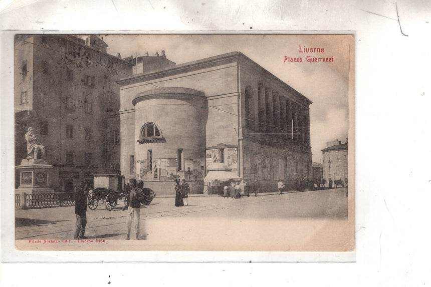 Cartolina antica Livorno Piazza Guerrazzi