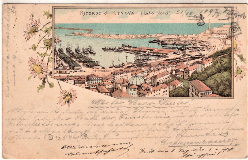 Cartolina antica Genova Ricordo di Genova