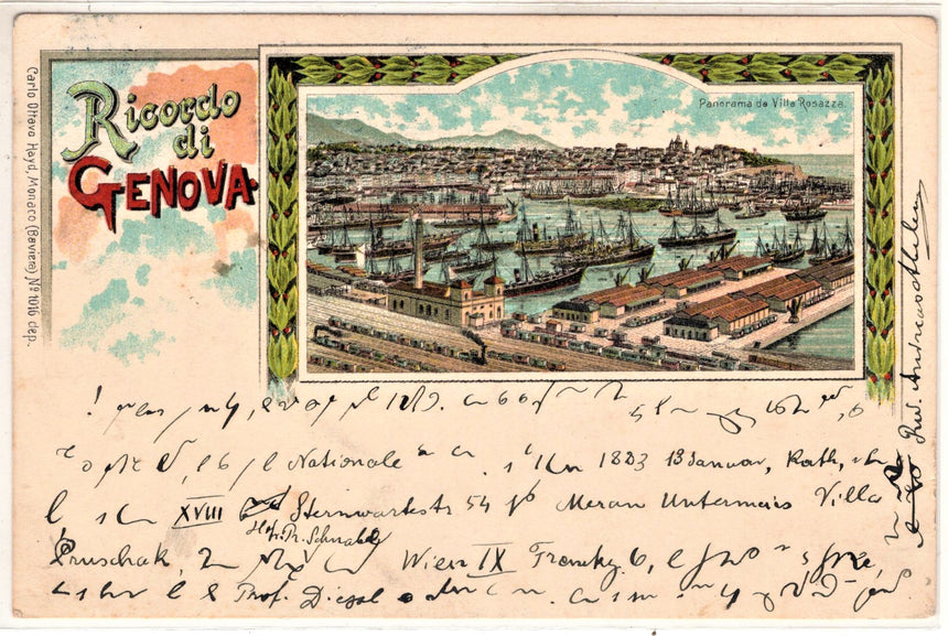 Cartolina antica Genova Ricordo di Genova