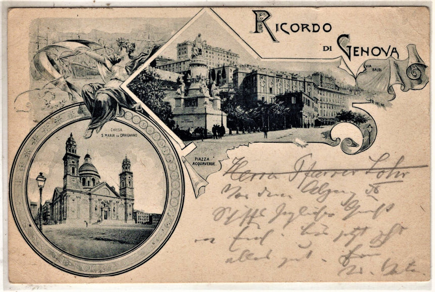 Cartolina antica Genova Ricordo di Genova
