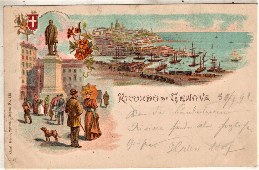 Cartolina antica Genova Ricordo di Genova