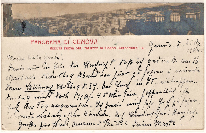 Cartolina antica Genova Panorama di Genova