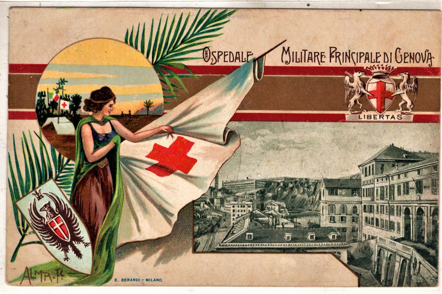 Cartolina antica Genova Ospedale Militare principale di Genova