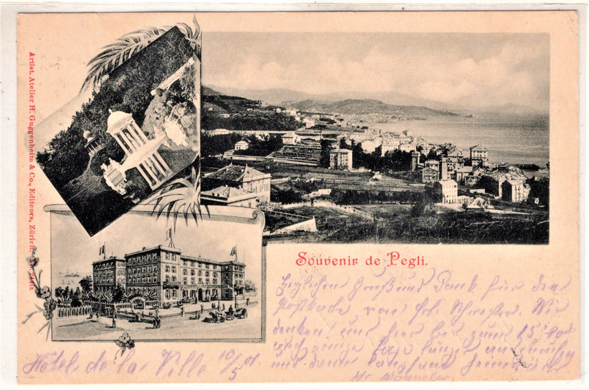 Cartolina antica Genova Souvenir de Pegli