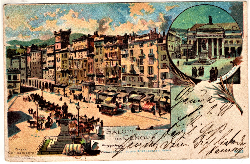 Cartolina antica Genova Saluti da Genova