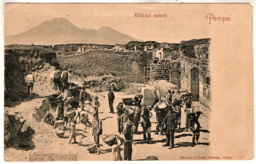 Cartolina antica Napoli Pompei ultimi scavi