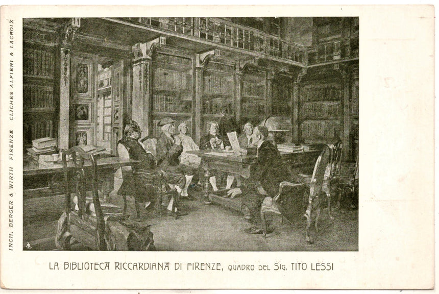Cartolina antica Firenze Cartolina connemorativa della riunione bibliografica