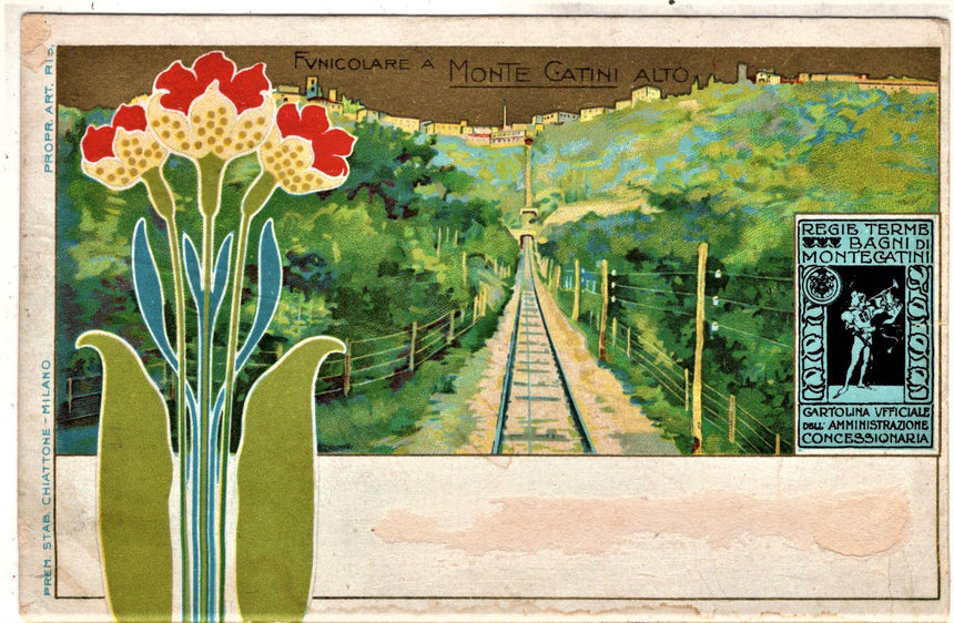 Cartolina antica Cartolina ufficiale funicolare Montecatini Alto