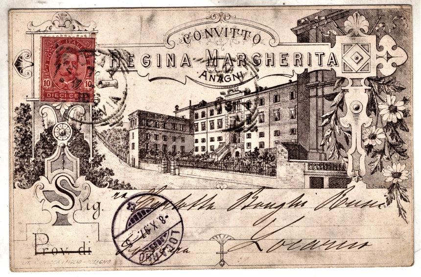 Cartolina antica Anagni Convitto Regina Margherita