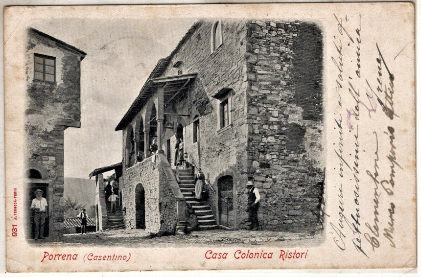 Cartolina antica Porrena Cosentino casa colonica ristori