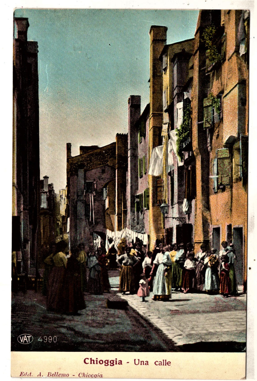 Cartolina antica Chioggia una Calle