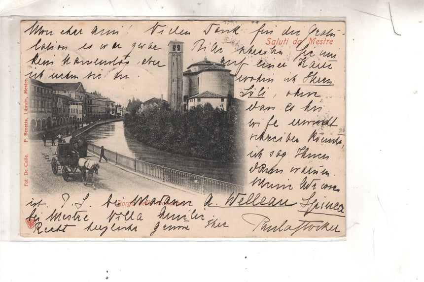 Cartolina antica Mestre Borgo delle Monache