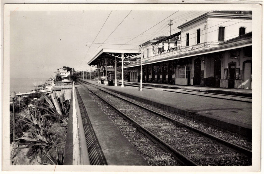 Cartolina antica Genova Nervi la stazione