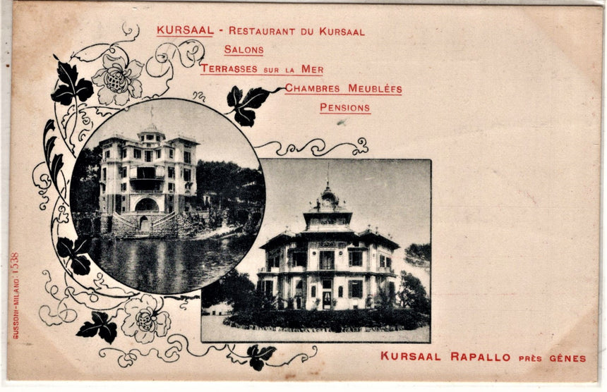 Cartolina antica Rapallo Kursal Hotel