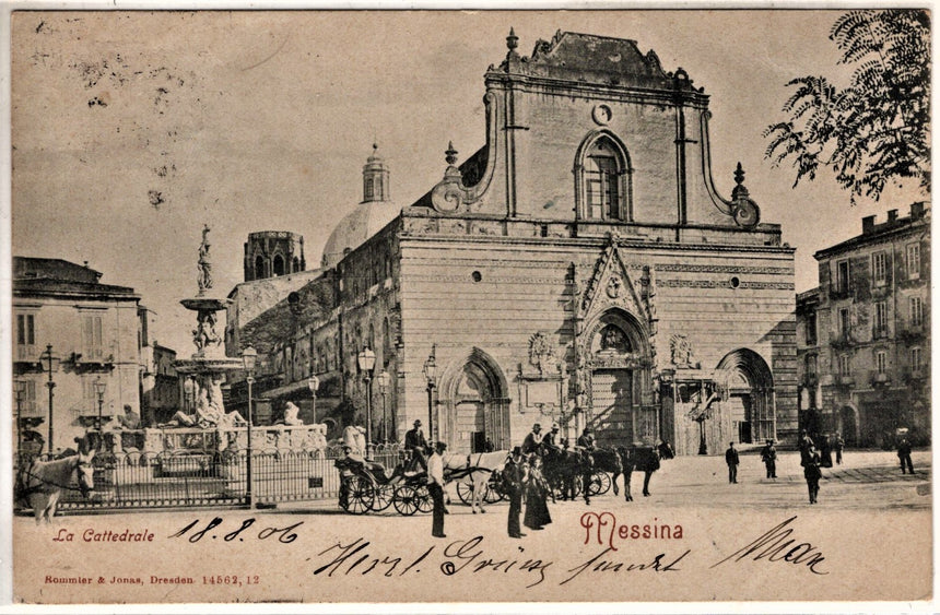 Cartolina antica Messina la cattedrale