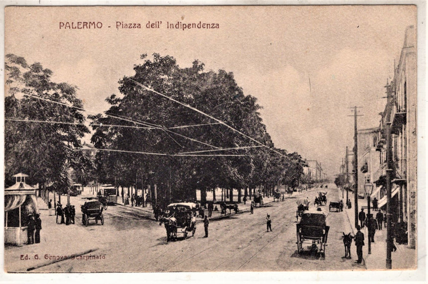 Cartolina antica Palermo piazza dell Indipendenza