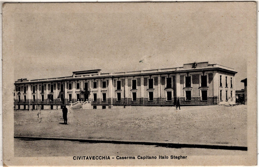Cartolina antica Civitavecchia caserma capitano Italo Stegher