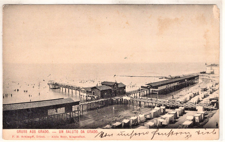 Cartolina antica Gruss aus Grado un saluto da Grado