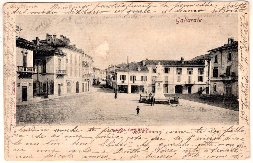 Cartolina antica Gallarate Piazza Garibaldi